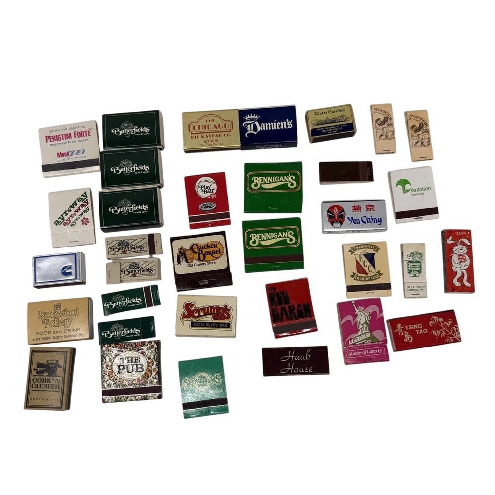 Vintage Matchbook Lot Restaurants Hotels Bars Advertising Evansville Travel